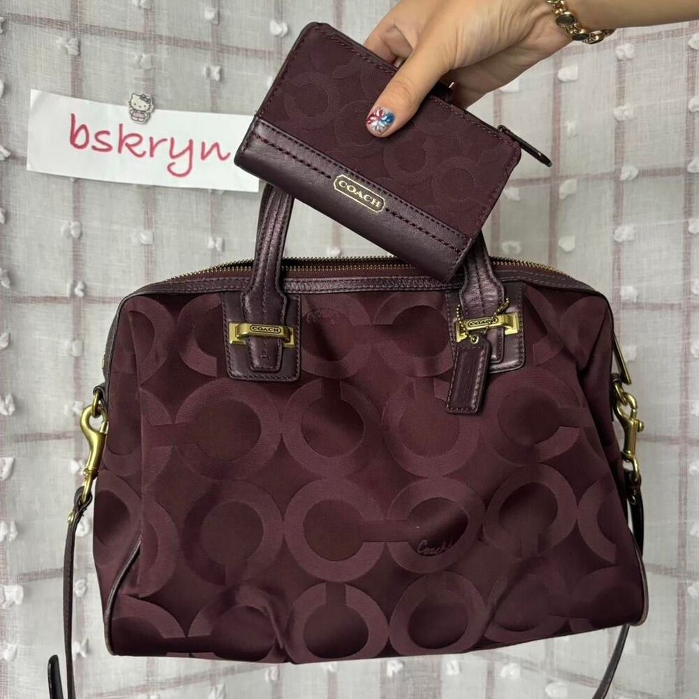 Coach Women's Burgundy and Purple Bag